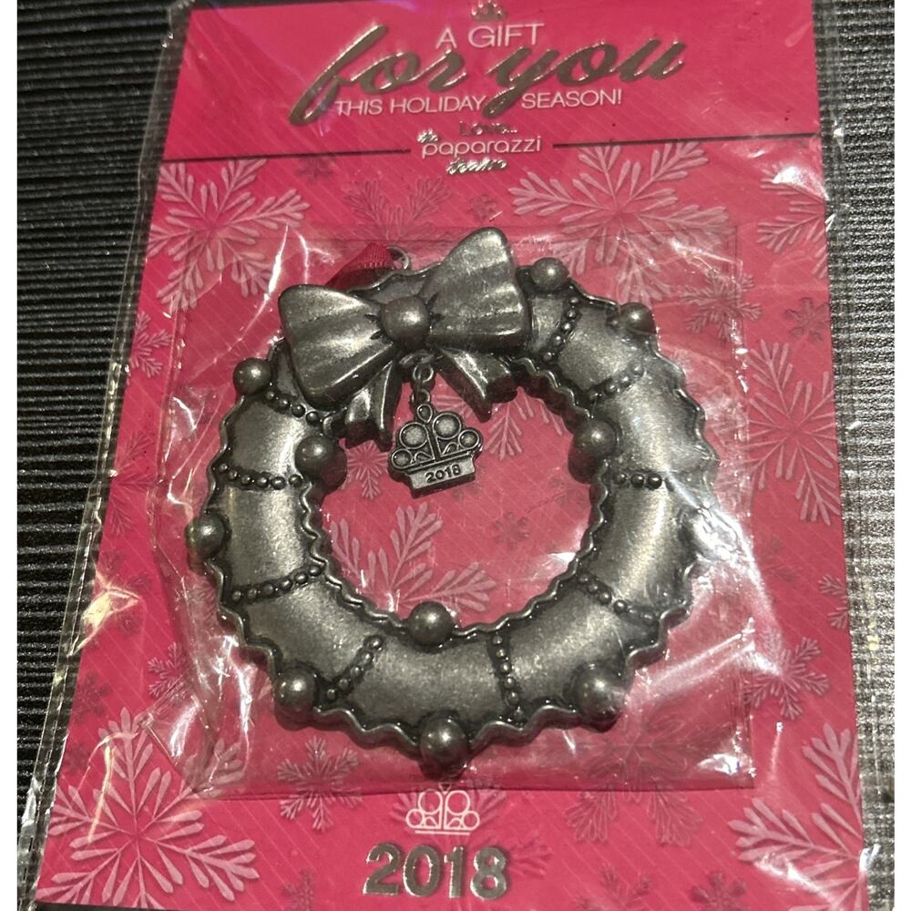 ~NEW~Paparazzi Jewelry Consultant ONLY Christmas Ornament 2018 Wreath Bow👁️Rare